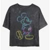 Best Pirce ❤️ Disney Mickey Mouse Neon Mickey Mineral Wash Crop Girls T-Shirt 😉