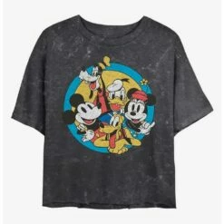 Hot Sale 🔔 Disney Mickey Mouse Original Buddies Mineral Wash Crop Girls T-Shirt 🌟