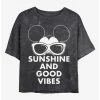 Discount ⭐ Disney Mickey Mouse Sunshine and Good Vibes Mineral Wash Crop Girls T-Shirt 👍
