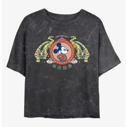 Outlet 🥰 Disney Mickey Mouse Tiger King Mineral Wash Crop Girls T-Shirt 👏