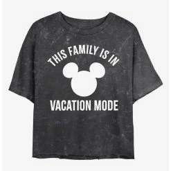 Cheapest ⭐ Disney Mickey Mouse Vacation Mode Mineral Wash Crop 🎁 Girls T-Shirt 👏
