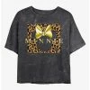 Hot Sale ❤️ Disney Minnie Mouse Leopard Minnie Mineral Wash Crop Girls T-Shirt 🤩
