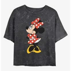 Deals 🛒 Disney Minnie Mouse Traditional Minnie Mineral Wash Crop 👏 Girls T-Shirt ✨