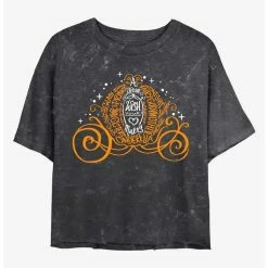 Wholesale ❤️ Disney Cinderella Pumpkin Carriage Mineral Wash Crop 🧨 Girls T-Shirt 👍