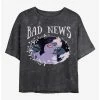 Promo ⌛ Disney Princesses Ursula Bad News Mineral Wash Crop 🛒 Girls T-Shirt 💯