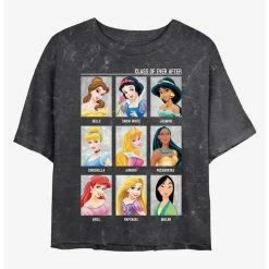Buy 😀 Disney Princesses Class of Ever After Mineral Wash Crop Girls T-Shirt ✔️