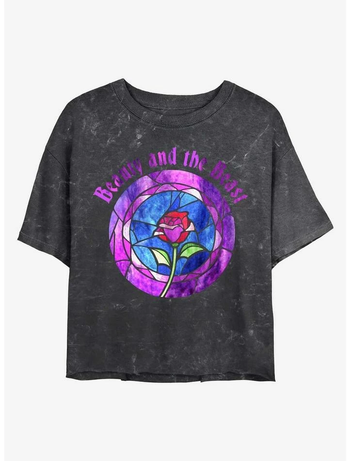 Outlet ✨ Disney Princesses Glass Rose Mineral Wash Crop 😉 Girls T-Shirt ✨ 1 Outlet ✨ Disney Princesses Glass Rose Mineral Wash Crop 😉 Girls T-Shirt ✨