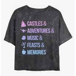 Top 10 💯 Disney Princesses Just Disney Things Mineral Wash Crop Girls T-Shirt ⌛