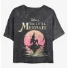 Best Pirce 🥰 Disney Princesses Mermaid Moon Mineral Wash Crop Girls T-Shirt 🤩