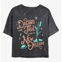 Coupon 🧨 Disney Princesses Dreams Come True In New Orleans Mineral Wash Crop 😉 Girls T-Shirt ⭐