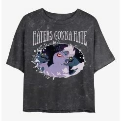 Buy 😉 Disney Princesses Ursula Haters Mineral Wash Crop 🧨 Girls T-Shirt ❤️