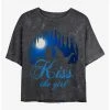 Top 10 🔔 Disney The Little Mermaid Kiss The Girl Vignette Mineral Wash Crop Girls T-Shirt 👏
