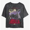 Brand new ⌛ Disney The Little Mermaid Ursula The Sea Witch Mineral Wash Crop Girls T-Shirt 🧨