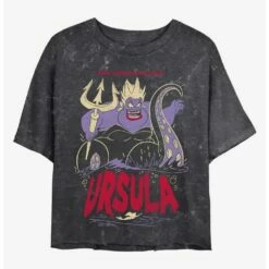 Brand new ⌛ Disney The Little Mermaid Ursula The Sea Witch Mineral Wash Crop Girls T-Shirt 🧨