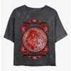 Outlet 🌟 Disney Mulan Mushu Stained Glass Mineral Wash Crop Girls T-Shirt 💯
