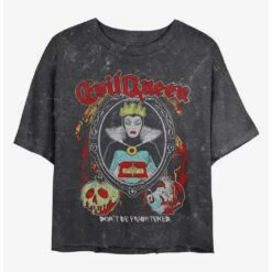 Hot Sale ⌛ Disney Snow White and the Seven Dwarfs Evil Queen Mineral Wash Crop 🎁 Girls T-Shirt 🎁