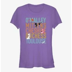 Cheap 🔥 Disney Channel O'Malley, Mittens, Cheshire, Duchess, Toulouse Girls T-Shirt 👏