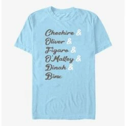 Top 10 🎁 Disney Channel Cheshire, Oliver, Figaro, O'Malley, Dinah, Binx T-Shirt 🎁