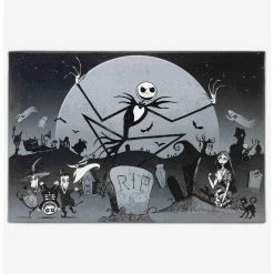 Best Pirce β Disney The Nightmare Before 𧨠Christmas Graveyard Group Black & White Canvas Wall Art Decor π
