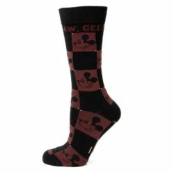 New 🥰 Disney Mickey Mouse Aw Gee Black & Red Socks 🧨