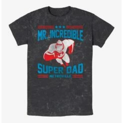 New ✔️ Disney Pixar The Incredibles Super Dad Mineral Wash T-Shirt 🧨