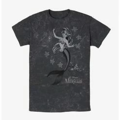 Outlet 🌟 Disney Princesses Ariel and Sebastian Mineral Wash T-Shirt ✔️
