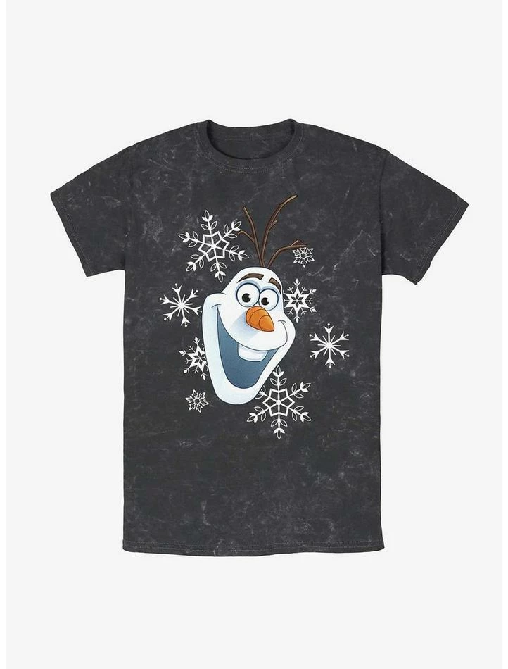 Wholesale ❤️ Disney Frozen Olaf Snowflakes Mineral Wash T-Shirt 🌟 1 Wholesale ❤️ Disney Frozen Olaf Snowflakes Mineral Wash T-Shirt 🌟