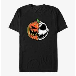 Best Pirce ❤️ Disney The Nightmare Before ❤️ Christmas Pumpkin King Jack Split Face T-Shirt 🥰