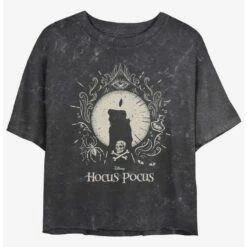 Flash Sale ✨ Disney Hocus Pocus Black Flame Mineral Wash Girls Crop T-Shirt ⭐