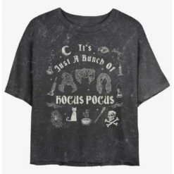 Best Sale 🧨  Disney Hocus Pocus Sanderson Sisters A Bunch of Hocus Pocus Mineral Wash  Girls Crop T-Shirt ⭐