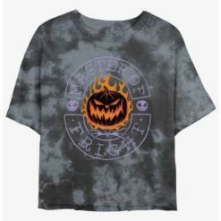 Flash Sale 👍 Disney The Nightmare Before Christmas Master of Fright Tie-Dye Girls Crop T-Shirt 💯