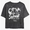 Best Sale 🧨 Disney Hocus Pocus Sanderson Sisters I Put A Spell On You Mineral Wash Girls Crop T-Shirt 🌟