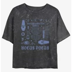 Flash Sale 🌟 Disney Hocus Pocus Transformation Spell Lyrics Mineral Wash 🥰 Girls Crop T-Shirt ❤️