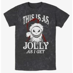 Flash Sale 🛒  Disney The Nightmare Before ❤️  Christmas Jolly Santa Jack Mineral Wash T-Shirt ⭐