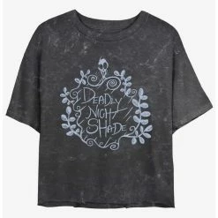 Budget 🤩  Disney The Nightmare Before  Christmas Deadly Night Shade Mineral Wash  Girls Crop T-Shirt 😍