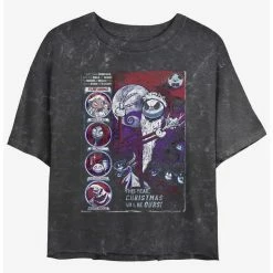 Deals 🤩 Disney The Nightmare Before ❄ Christmas First Nightmare Mineral Wash 🤩 Girls Crop T-Shirt ✨