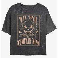 Best deal 🧨 Disney The Nightmare Before Christmas Hail Jack The Pumpkin King Mineral Wash Girls Crop T-Shirt 👍