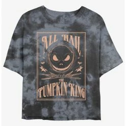 Promo 🔥 Disney The Nightmare Before Christmas Hail Jack The Pumpkin King Tie-Dye Girls Crop T-Shirt 🛒