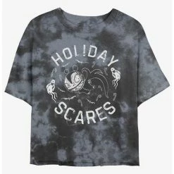 Cheapest 🔥 Disney The Nightmare Before Christmas Holiday Scares Vampire Teddy Tie-Dye Girls Crop T-Shirt 🎉