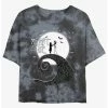 Hot Sale ⌛ Disney The Nightmare Before 🧨 Christmas Jack and Sally Meant To Be Tie-Dye Girls Crop T-Shirt 🔥