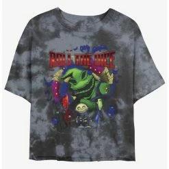 Deals 😀 Disney The Nightmare Before Christmas Oogie Boogie Dice Tie-Dye 👏 Girls Crop T-Shirt ⌛