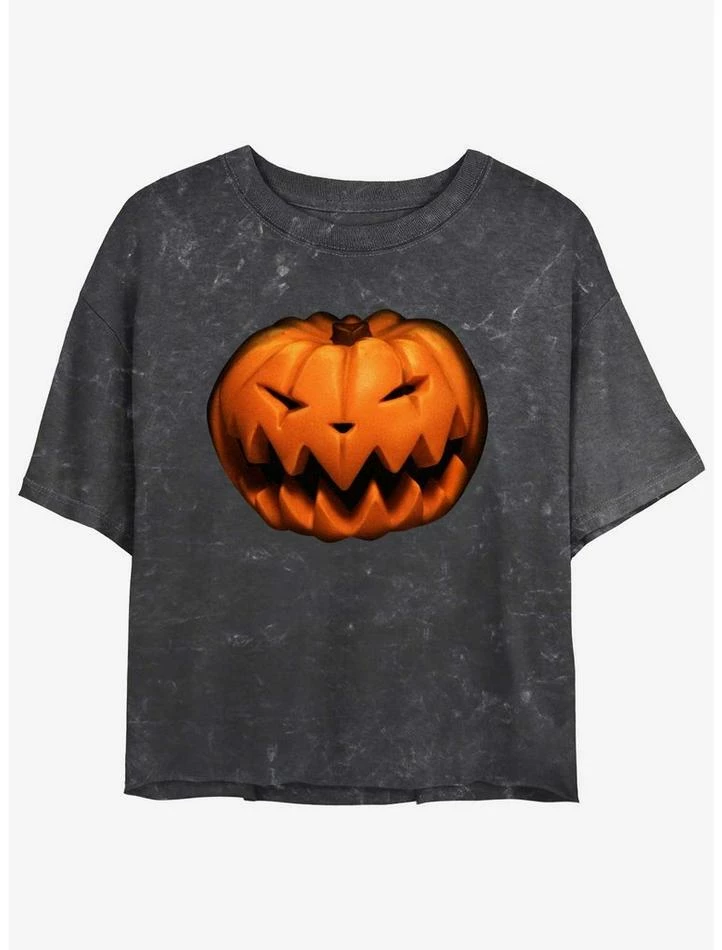 Outlet 🛒 Disney The Nightmare Before Christmas Pumpkin King Mineral Wash Girls Crop T-Shirt ❤️ 1 Outlet 🛒 Disney The Nightmare Before Christmas Pumpkin King Mineral Wash Girls Crop T-Shirt ❤️