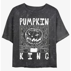 Cheap 🌟 Disney The Nightmare Before ❄ Christmas Jack Pumpkin King Mineral Wash 🔔 Girls Crop T-Shirt ❤️