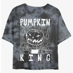 Wholesale ⌛ Disney The Nightmare Before 🎉 Christmas Jack Pumpkin King Tie-Dye ✨ Girls Crop T-Shirt ❤️