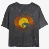 Coupon 🛒 Disney The Nightmare Before ❄ Christmas Pumpkin King Lament Mineral Wash Girls Crop T-Shirt 🔥