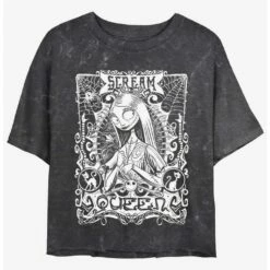Top 10 ❤️  Disney The Nightmare Before  Christmas Sally Scream Queen Mineral Wash  Girls Crop T-Shirt ✨