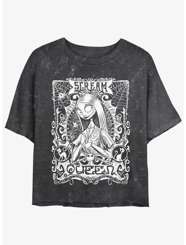 Top 10 ❤️ Disney The Nightmare Before Christmas Sally Scream Queen Mineral Wash Girls Crop T-Shirt ✨ 1 Top 10 ❤️ Disney The Nightmare Before Christmas Sally Scream Queen Mineral Wash Girls Crop T-Shirt ✨