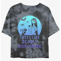Deals ✨ Disney The Nightmare Before 🌟 Christmas Sally Sweet Like Deadly Nightshade Tie-Dye 🤩 Girls Crop T-Shirt ⌛
