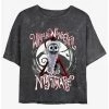 Flash Sale 🌟 Disney The Nightmare Before Christmas Santa Jack Wonderful Nightmare Mineral Wash Girls Crop T-Shirt 😍