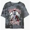 Promo 🧨 Disney The Nightmare Before Christmas Santa Jack Wonderful Nightmare Tie-Dye Girls Crop T-Shirt 🌟